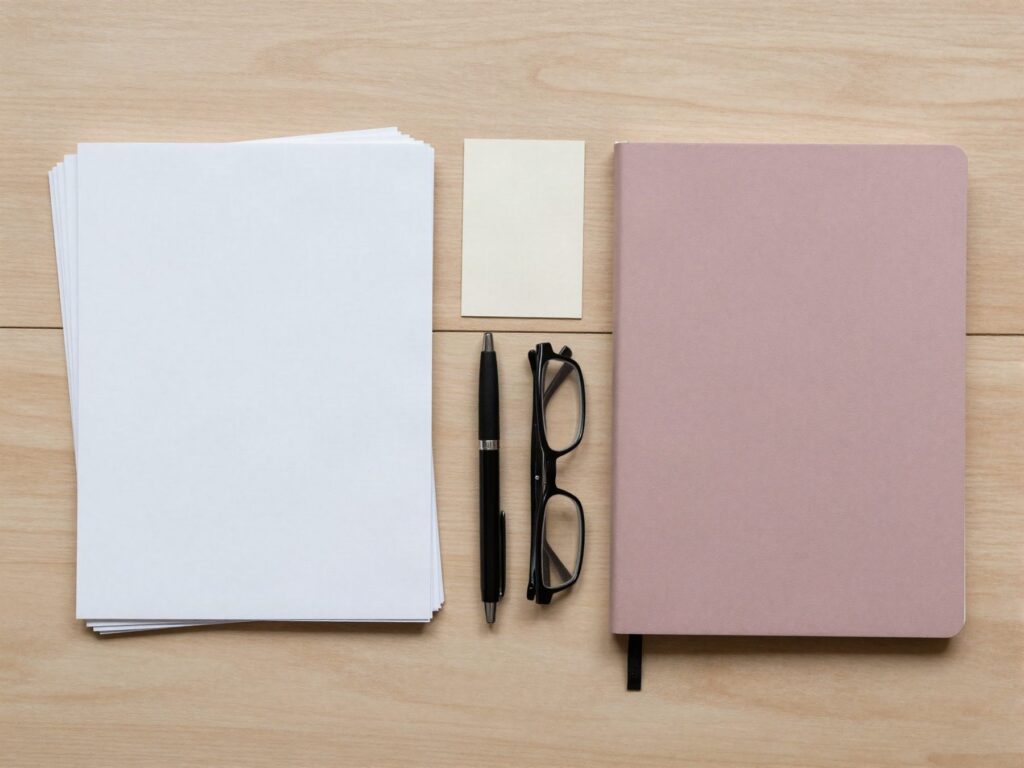 Documenten, bril en notitieboek klaargelegd voor het eerste zorgbezoek